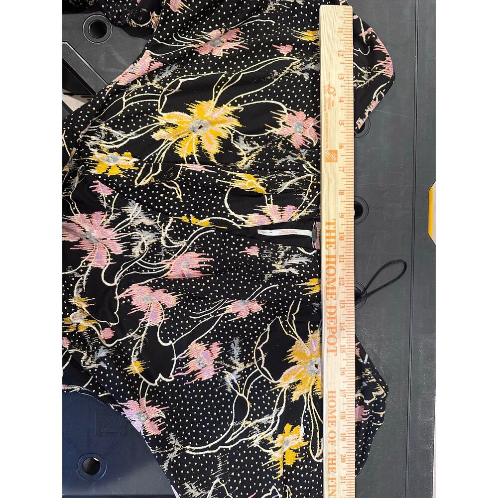 Free People Last Time Draped Bell Sleeve Top Small Black Floral Boho - Picture 10 of 12